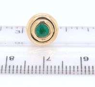 Charming 18kt Bezel Set Emerald Stud Earrings