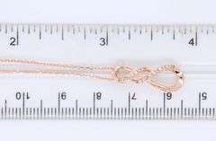 Elegant Rose Gold Diamond Double Infinity Pendant on Chain Necklace