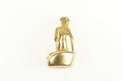 14K Yellow Gold Little Mermaid Copenhagen Denmark Statue Charm/Pendant