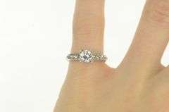 14K White Gold 1950's 0.80 Ctw Diamond Engagement Ring