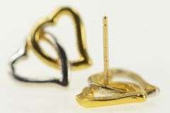 14K Yellow Gold Two Tone Hearts Interlocked Love Forever Earrings
