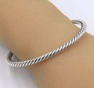 David Yurman 4mm Cable Bangle Bracelet in Sterling Silver