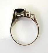 Contemporary 14K Sapphire and Diamond Step Style Ring