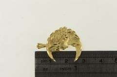 14K Yellow Gold Vintage Engraved Girl in Crescent Moon Charm/Pendant