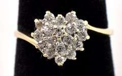 Amazing Diamond Heart Ring in Yellow Gold