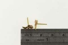 12K Yellow Gold Two Tone Black Hills Gold Leaf Vintage Stud Earrings