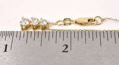 Astounding 14K Yellow Gold Past, Present , Future Diamond Pendant Necklace