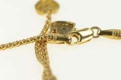 10K Yellow Gold Diamond Popcorn Link Tassel Lavalier Necklace