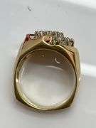 CERTIFIED MENS 14K YELLOW GOLD AND DIAMOND RING