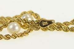 10K Yellow Gold Pearl Rope Woven Chain Vintage Retro Bracelet