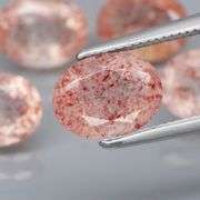 Really cool 5.99ct Strawberry Quartz set