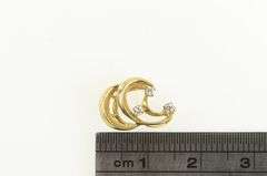 14K Yellow Gold Diamond Freeform Swirl Cluster Statement Pendant