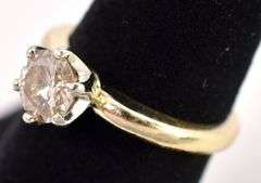 Firey 14K Yellow Gold Approx. 1.00CTw Solitaire Diamond Ring