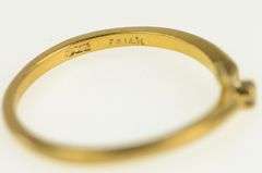 14K Yellow Gold Diamond Inset Retro Simple Wedding Band Ring