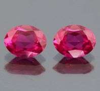 Gorgeous! 4.35ct lab grown set of cherry red Rubies!
