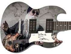Leland Sklar Autographed Custom 1/1 Graphics Guitar Judas Priest ACOA