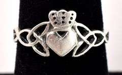 Heart and Trinty Knot Ring in Sterling Silver