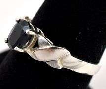 Sterling Silver Black Gemstone Ring