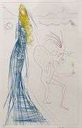 Rare Salvador Dali Hand Signed Original Dry Point Etching Circa 1969