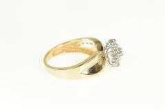 10K Yellow Gold Vintage Diamond Cluster Concave Ring