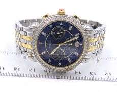 Michele Sidney Chronograph Blue Dial Quartz Watch