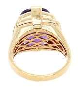9.0ct Cushion Amethyst and 0.25ctw Diamond Ring in 18K