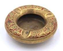 Set of 2 Vintage Solid Brass Ashtray