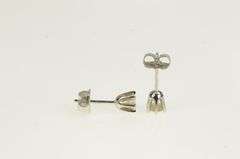 14K White Gold 0.43 Ctw Diamond Solitaire Vintage Stud Earrings