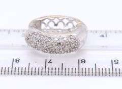 Glimmering 14kt WG Pave Diamond Hoop Earrings
