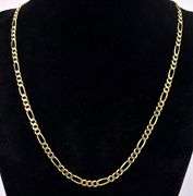 Lavish Figaro Chain Necklace In 14K Yellow Gold