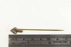 14K Yellow Gold Art Deco Diamond Ornate Filigree Arrow Stick Pin