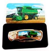 John Deere Single Blade Pocketknife in Metal Case