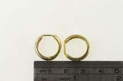 14K Yellow Gold 15.2mm Round Diamond Huggies Hoop Earrings