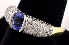 Astounding Tanzanite and Diamond Ring in 18K Yellow and White Gold