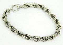 Vintage Thick Sterling Silver Rope Bracelet