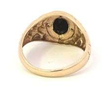 10K Yellow Gold Vintage Black Onyx Diamond Nugget Ring
