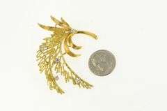 18K Yellow Gold 1960's Wheat Vine Branch Frond Leaf Curved Pin/Brooch