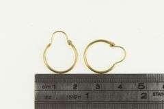 14K Yellow Gold 15.6mm Round Classic Simple Hoop Earrings