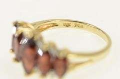 10K Yellow Gold Marquise Garnet Five Stone Statement Ring