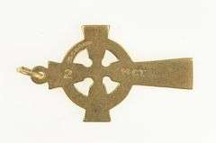 14K Yellow Gold Celtic Knot Cross Ornate Faith Symbol Charm/Pendant