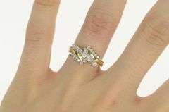 14K Yellow Gold 0.60 Ctw Marquise Diamond Bypass Engagement Ring