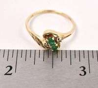 Adorable Emerald and Diamond Ring in Yellow Gold