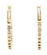 New 0.68ctw Round Diamond Inside Out Hoop Earrings in 14K