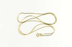 14K Yellow Gold 0.7mm Square Link Vintage Box Chain Necklace