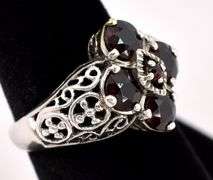 Sterling Silver Red Garnet Gemstone Ring