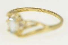 10K Yellow Gold Retro Sky Blue Topaz Diamond Bypass Fashion Ring