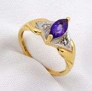 Tastegul 14k YG Marquise Amethyst Ring