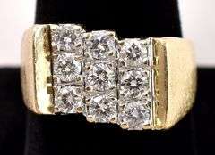 Lavish Diamond Men's Ring in 14K Yellow Gold
