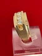 CERTIFIED MEN'S 14K GOLD AND DIAMOND RING