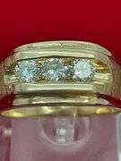 CERTIFIED MEN'S 14K GOLD AND DIAMOND RING